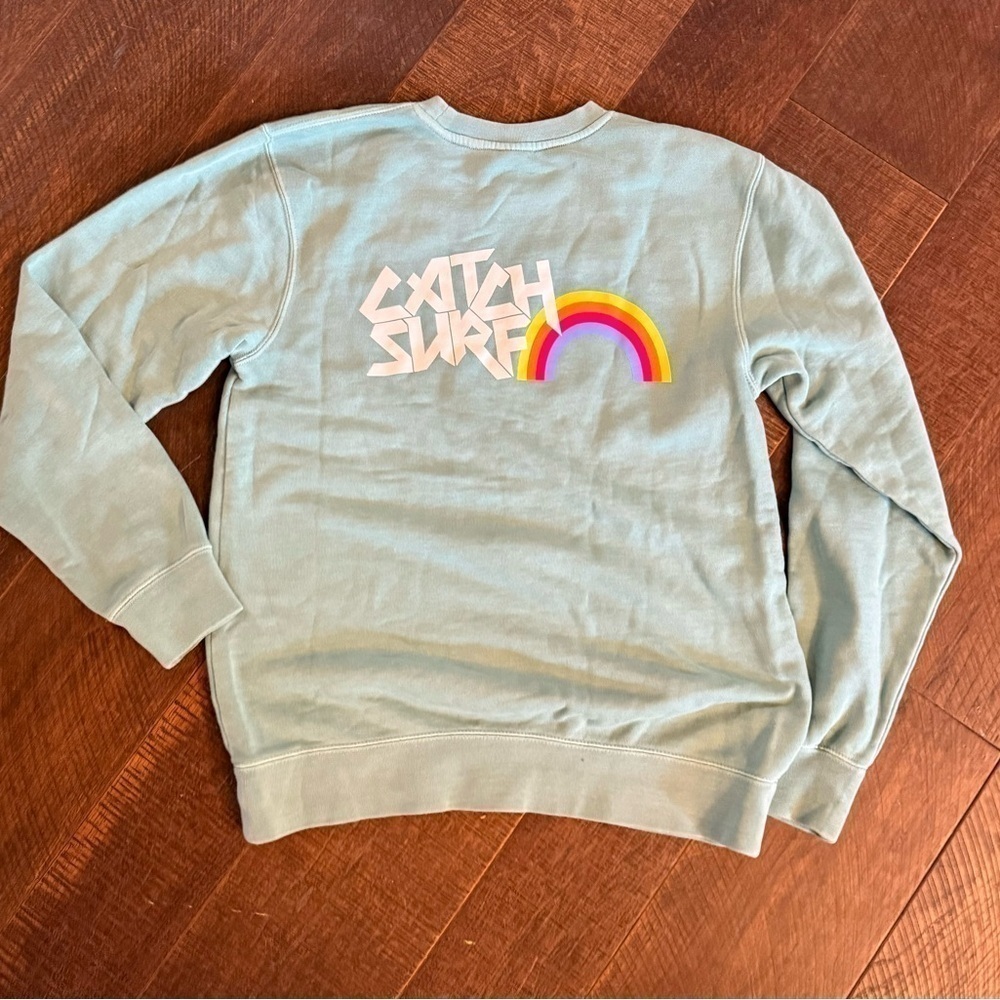 Catch surf mint green rainbow logo sweatshirt size small - Picture 4 of 6